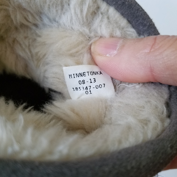 Minnetonka Mukluks Suede Leather Sherpa Lined Faux Fur Moccasin Short Boots - Picture 8 of 9